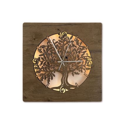 Li-Go 5652/DUB2 - LED-dæmpbart vægur LED/10W/5V 20000 mAh 42x42 cm eg/Eg i cirkel + fjernbetjening