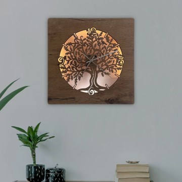 Li-Go 5652/DUB2 - LED-dæmpbart vægur LED/10W/5V 20000 mAh 42x42 cm eg/Eg i cirkel + fjernbetjening