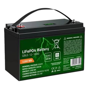 LiFePO4-batteri med display 12,8V/100Ah