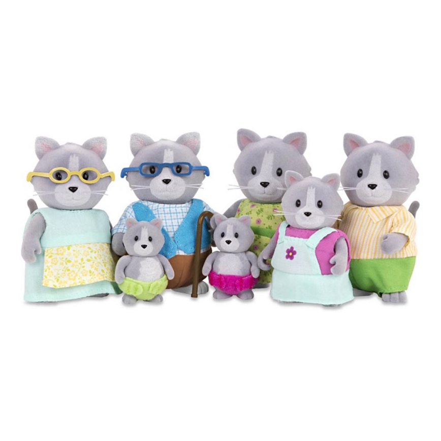Li'l Woodzeez - Figursæt DAINTYPAW kattefamilie