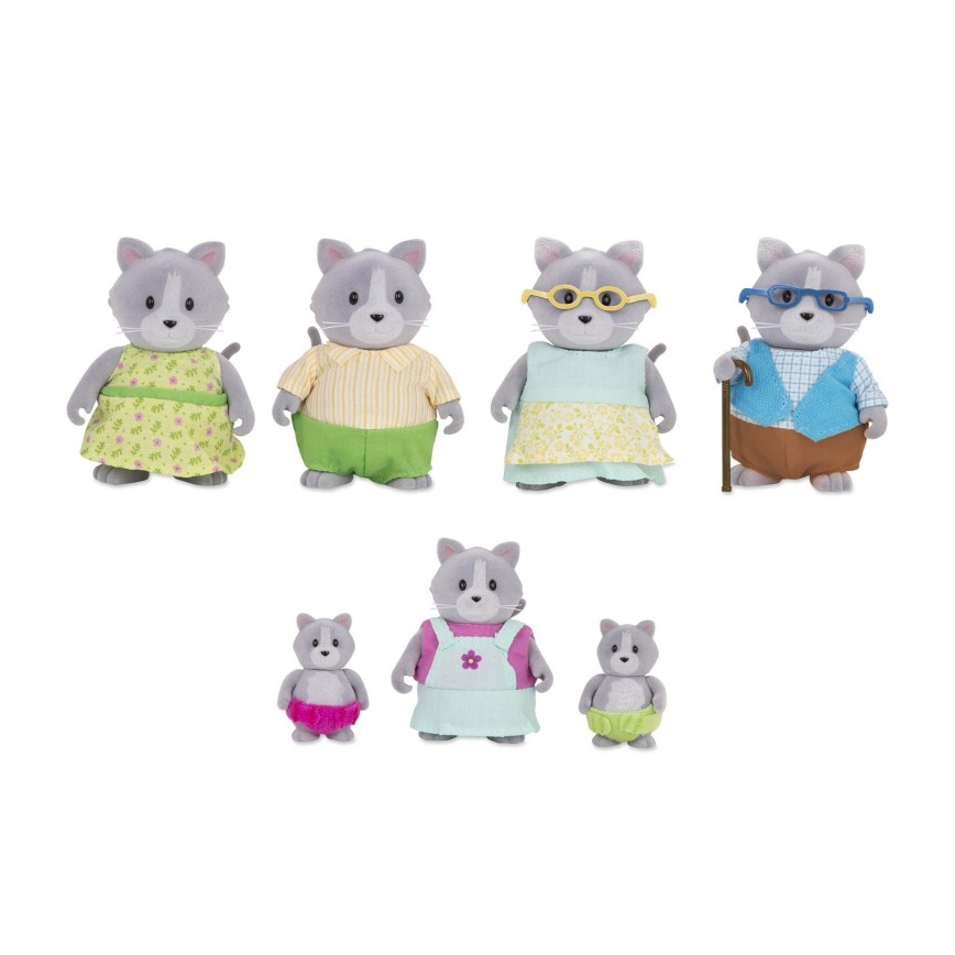 Li'l Woodzeez - Figursæt DAINTYPAW kattefamilie