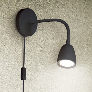 Lille LED væglampe dæmpbar LED/4W/230V sort