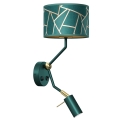 Lille væglampe ZIGGY 1xE27/40W/230V + 1xGU10/MR11/7W grøn/guldfarvet