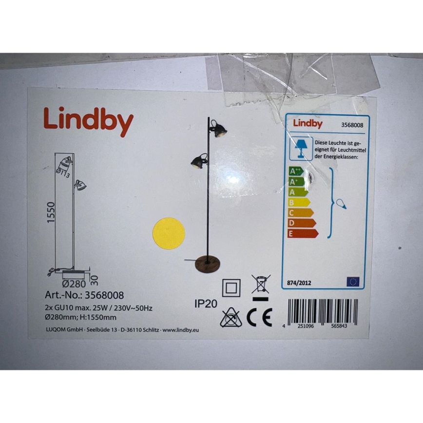 Lindby - Gulvlampe SHILA 2xGU10/25W/230V