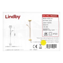 Lindby - LED gulvlampe dæmpbar YVETA LED/20W/230V + LED/5W/230V