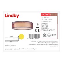 Lindby - LED loftlampe dæmpbar AMON 3xLED/12W/230V