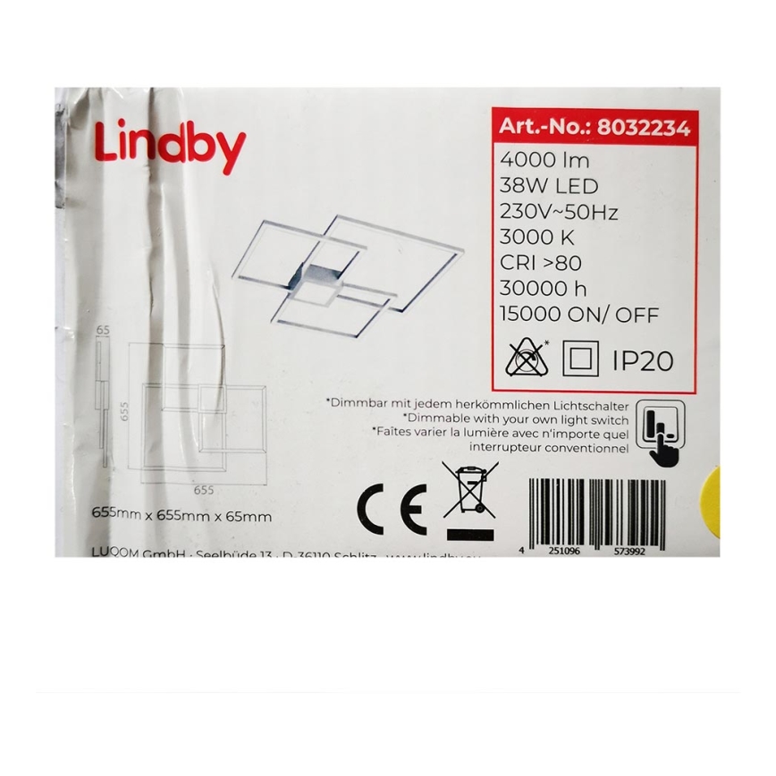 Lindby - LED loftlampe dæmpbar DUETTO LED/38W/230V