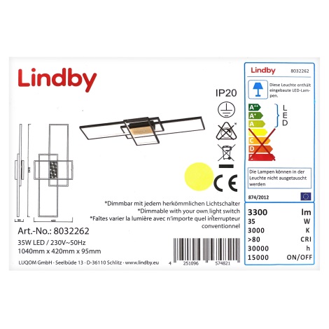 Lindby - LED loftlampe dæmpbar EMILJAN LED/35W/230V