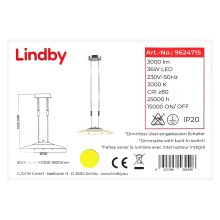 Lindby - LED pendel dæmpbar AMIDALA LED/36W/230V
