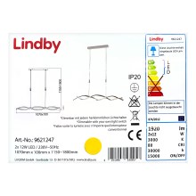 Lindby - LED pendel dæmpbar AURON 2xLED/12W/230V