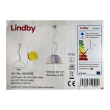 Lindby - LED pendel m. RGB-farver dæmpbar CAROLLE LED/10W/230V + fjernbetjening