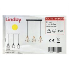 Lindby - Pendel ELDA 3xE27/60W/230V
