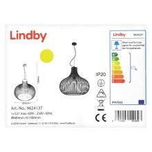 Lindby - Pendel FRANCES 1xE27/60W/230V