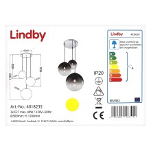 Lindby - Pendel ROBYN 3xE27/40W/230V