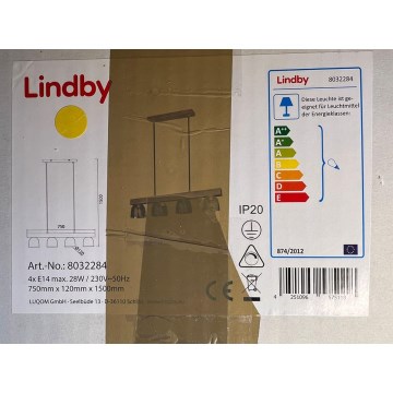 Lindby - Pendel WATAN 4xE14/28W/230V