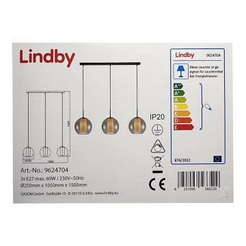 Lindby - Pendel YELA 3xE27/60W/230V