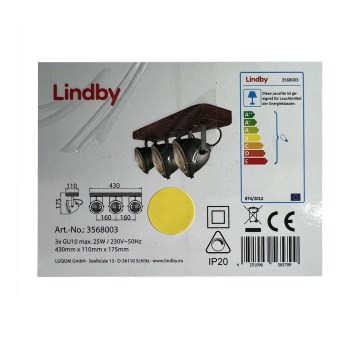 Lindby - Spotlampe SHILA 3xGU10/25W/230V