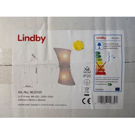 Lindby - Væglampe EBBA 2xE14/4W/230V