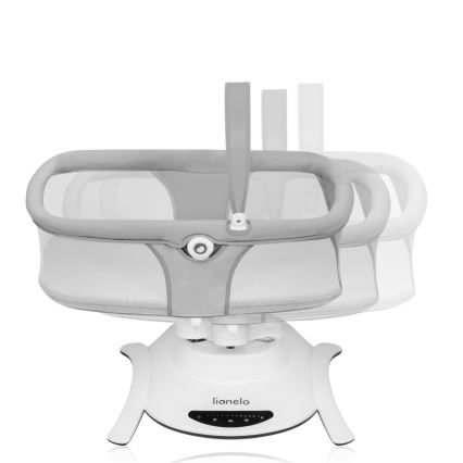 Lionelo - Babygynge med melodi 2-i-1 BELLA 4xAA Grå Beton + fjernbetjening