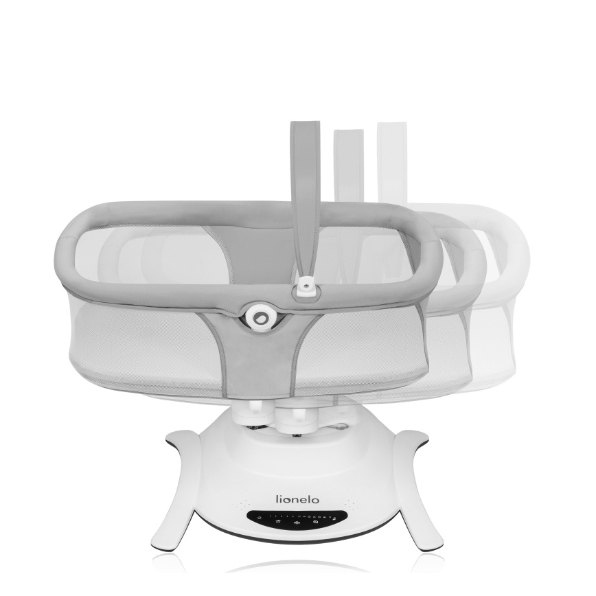 Lionelo - Babygynge med melodi 2-i-1 BELLA 4xAA Grå Beton + fjernbetjening