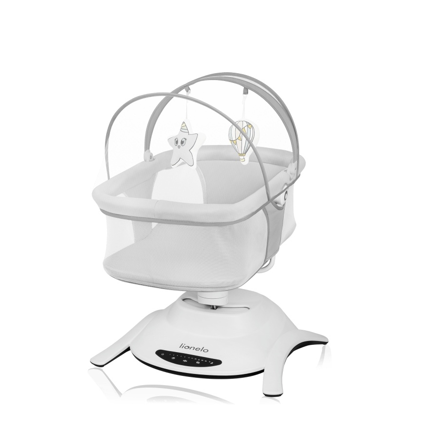 Lionelo - Babygynge med melodi 2-i-1 BELLA 4xAA Grå Beton + fjernbetjening
