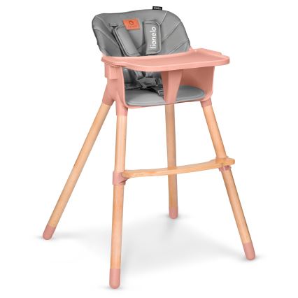 Lionelo - 2-i-1 børnespisestol KOEN Pink Rose