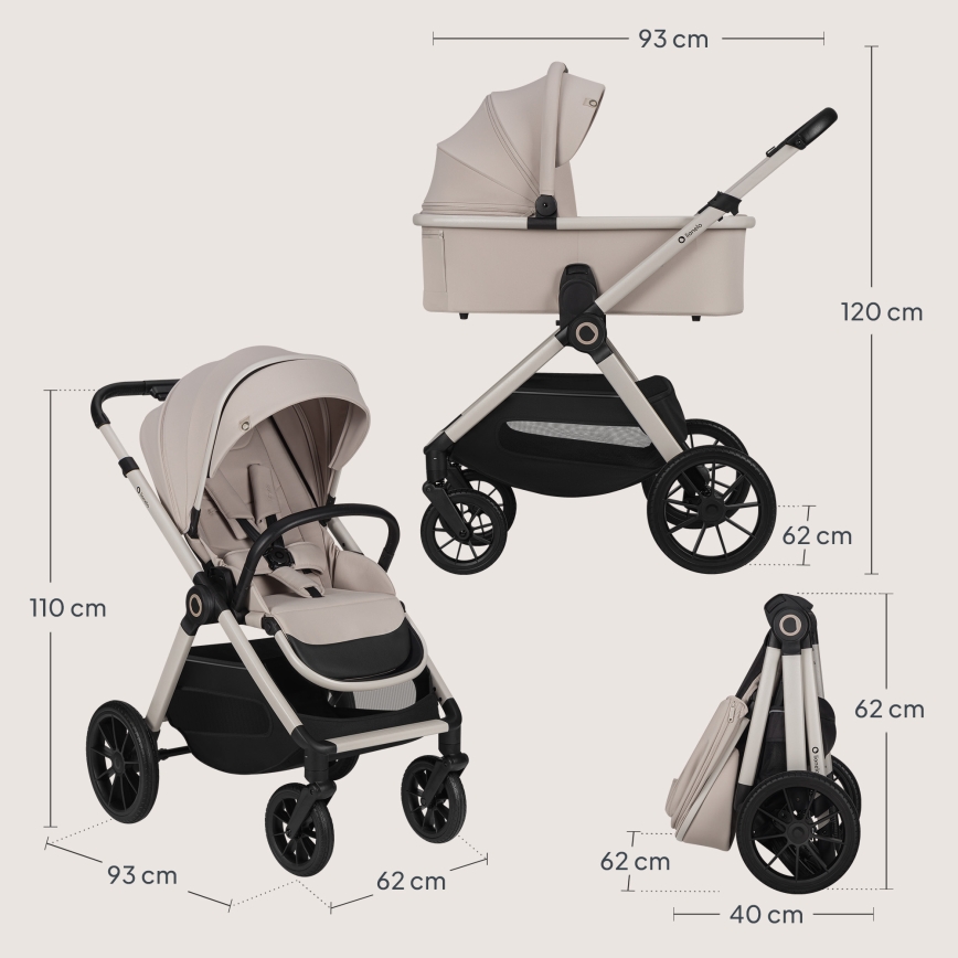 Lionelo - 2-i-1 kombivogn LAYLA Beige Sand