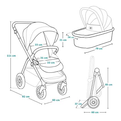 Lionelo - 3-i-1 kombivogn BIANKA Beige Sand