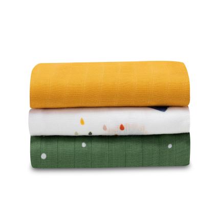 Lionelo - 3 stk Bambusbleer BAMBOO SET 70x70 cm Dino