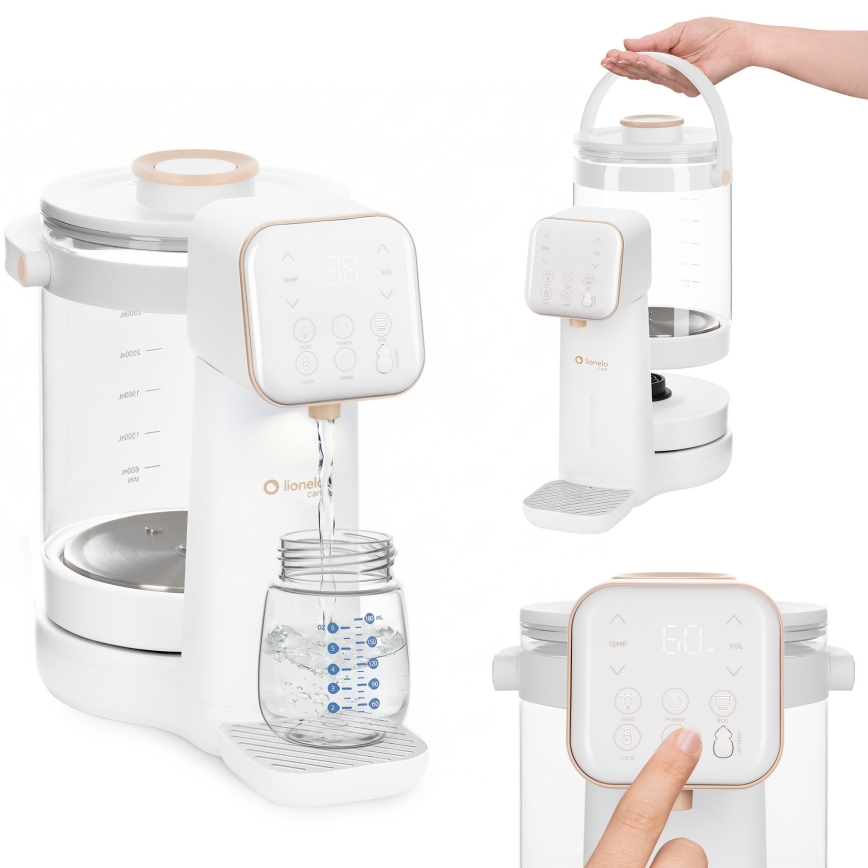 Lionelo - Apparat til tilberedning af modermælkserstatning BABYPRESTO 2.0 1200W/230V Hvid
