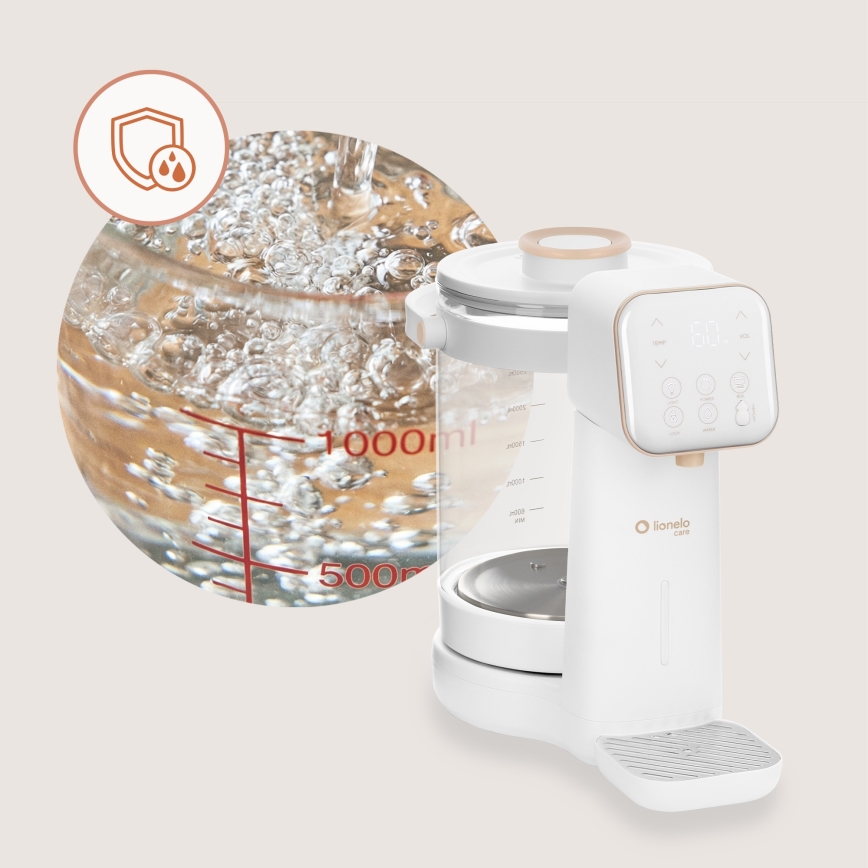 Lionelo - Apparat til tilberedning af modermælkserstatning BABYPRESTO 2.0 1200W/230V Hvid