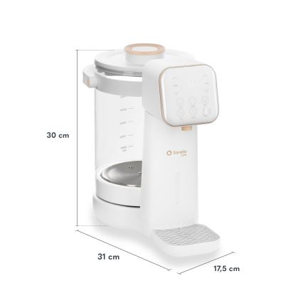 Lionelo - Apparat til tilberedning af modermælkserstatning BABYPRESTO 2.0 1200W/230V Hvid