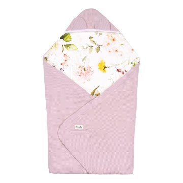 Lionelo - Autodecke TRAVEL SWADDLE 90x90 cm Pink Flower