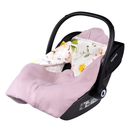 Lionelo - Autodecke TRAVEL SWADDLE 90x90 cm Pink Flower