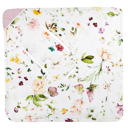Lionelo - Autodecke TRAVEL SWADDLE 90x90 cm Pink Flower
