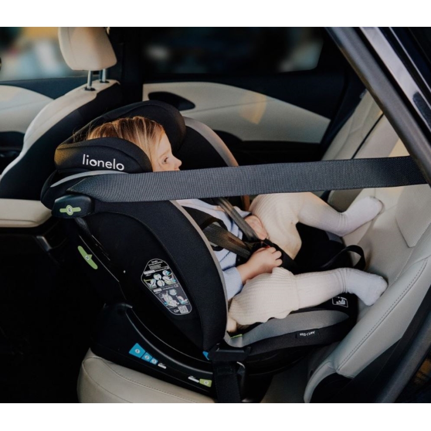 Lionelo - Autostol AART i-Size 40-150 cm sort/grå
