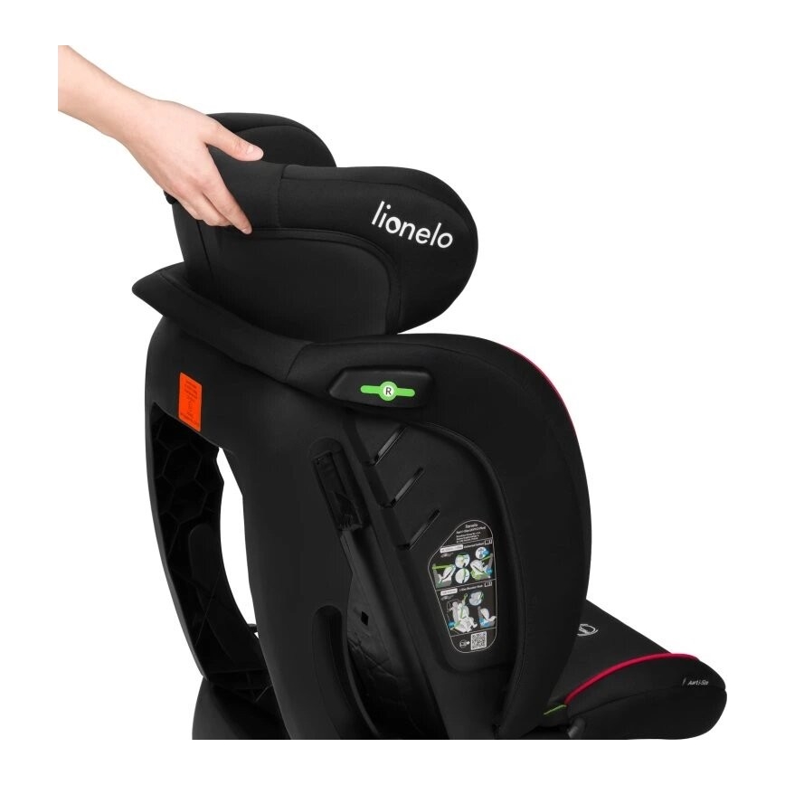 Lionelo - Autostol AART i-Str. 40-150 cm sort/rød
