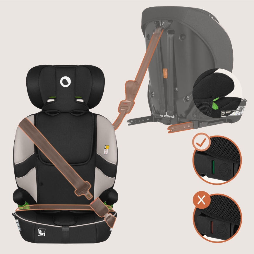 Lionelo - Autostol BILLY i-Size 76-150 cm Beige Latte