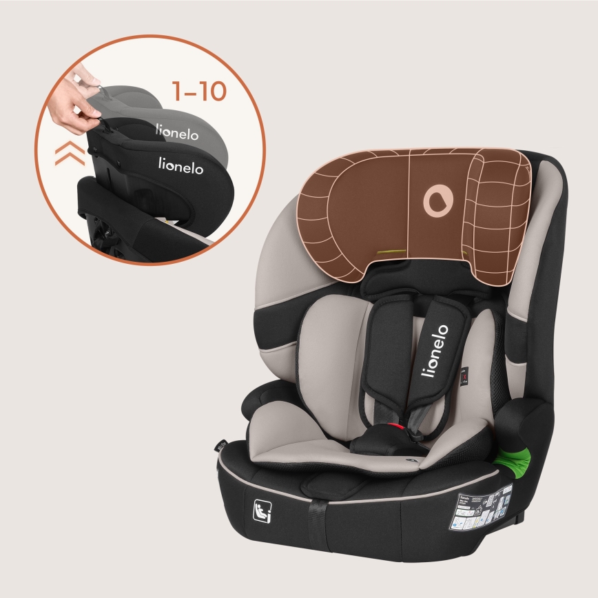 Lionelo - Autostol BILLY i-Size 76-150 cm Beige Latte