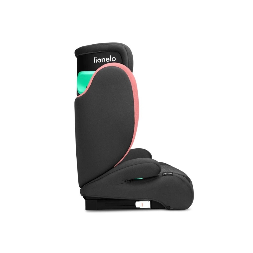 Lionelo - Autostol HUGO i-Size 100-150 cm sort/lyserød
