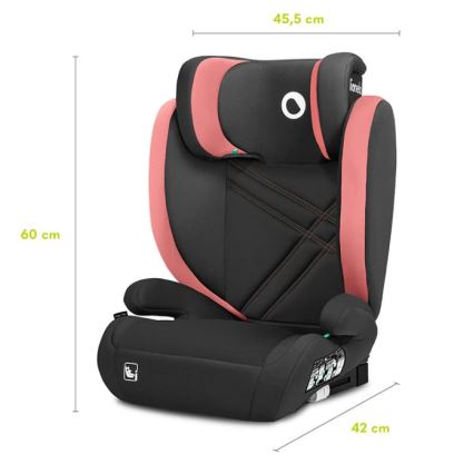 Lionelo - Autostol HUGO i-Str. 100-150 cm sort/lyserød