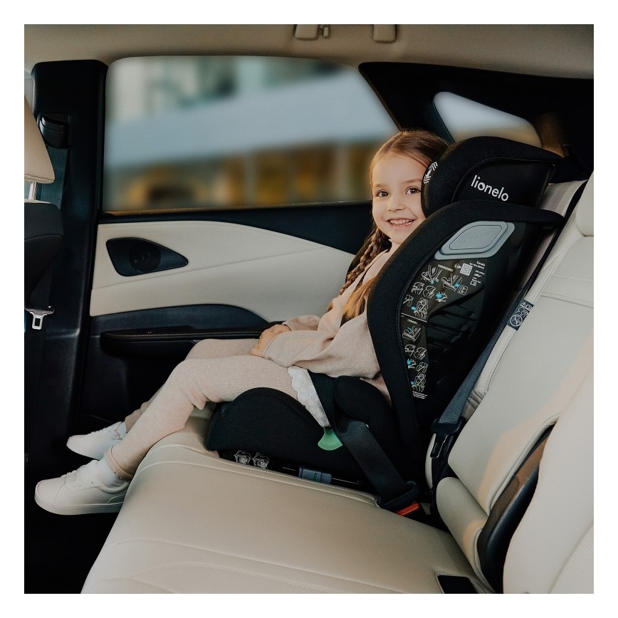 Lionelo - Autostol IGO i-Size 100-150 cm Sort Carbon