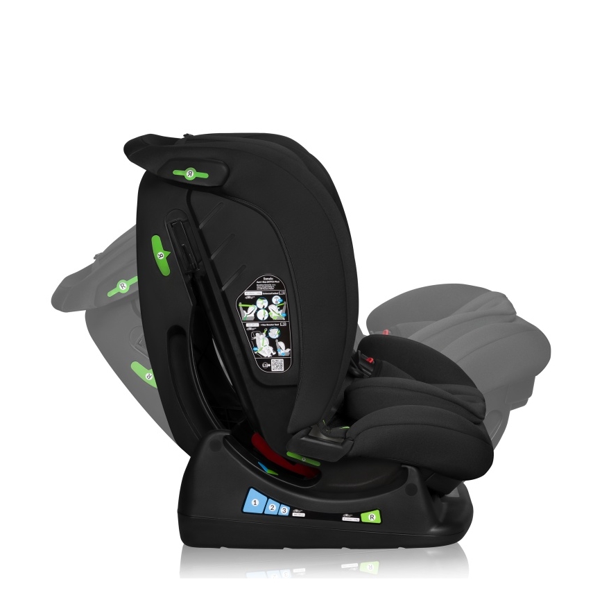 Lionelo - Autostol IZZY i-Size 40-150 cm Sort Carbon