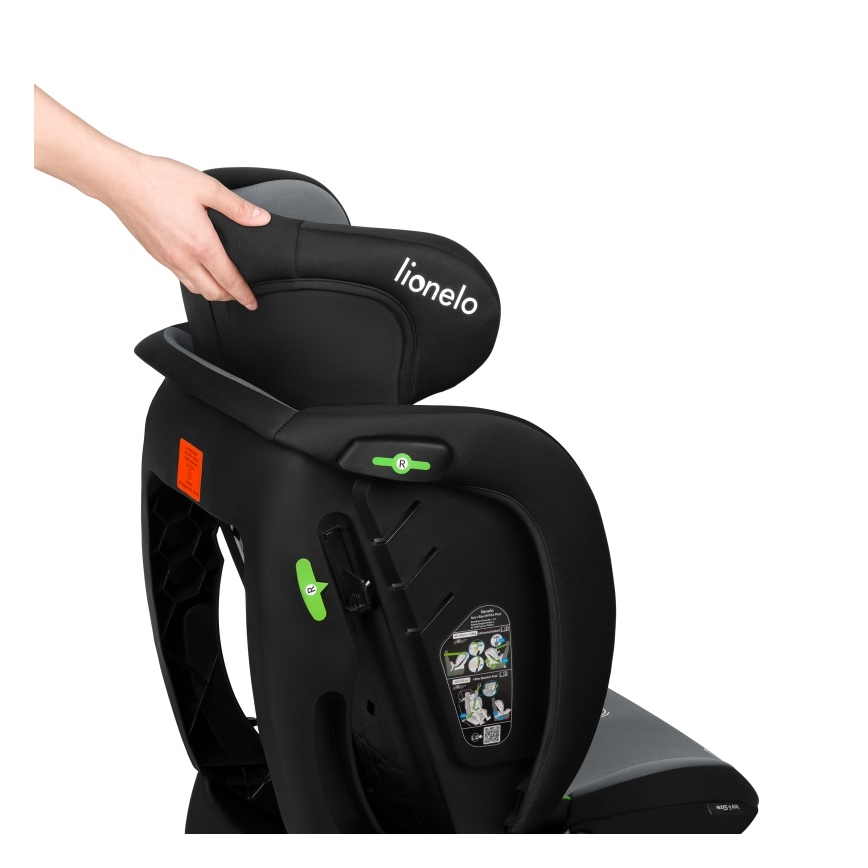 Lionelo - Autostol IZZY i-Size 40-150 cm Sort/Grå