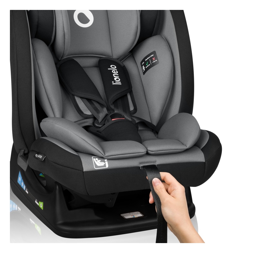 Lionelo - Autostol IZZY i-Size 40-150 cm Sort/Grå