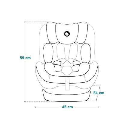Lionelo - Autostol IZZY i-Size 40-150 cm Sort/Grå