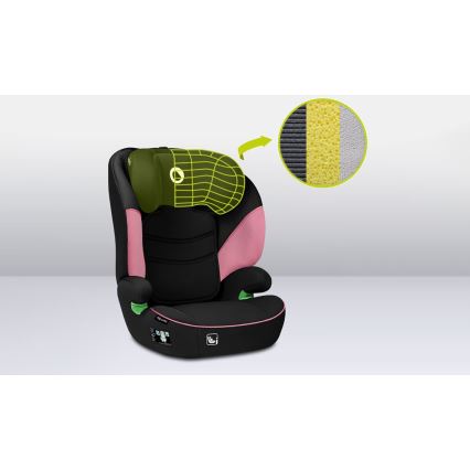 Lionelo - Autostol LARS i-Size 100-150 cm sort/rosa