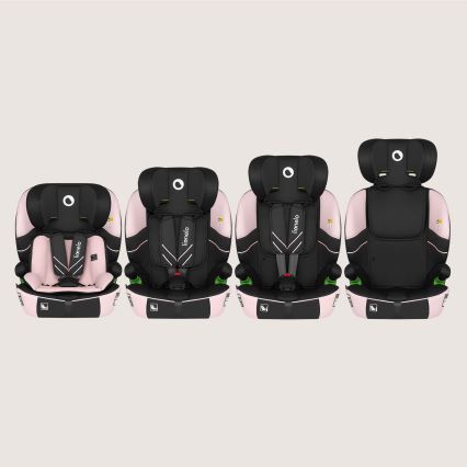 Lionelo - Autostol LEVI FIX i-Size 76-150 cm Baby Pink
