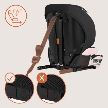 Lionelo - Autostol LEVI FIX i-Size 76-150 cm Baby Pink