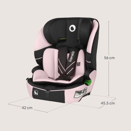 Lionelo - Autostol LEVI FIX i-Size 76-150 cm Baby Pink
